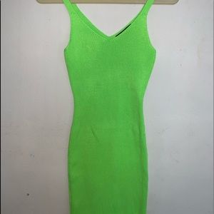 Green neon dress